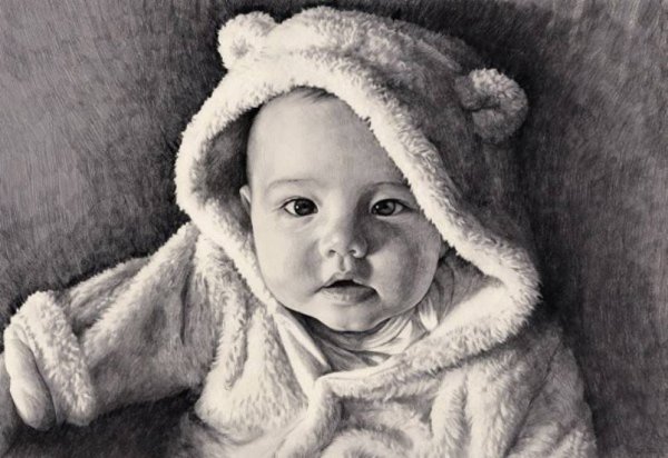 Рисунки карандашом дети маленькие