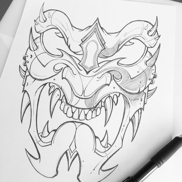 Эскизы татуировок карандашом