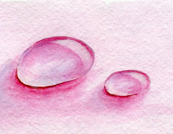 Капли воды карандашом