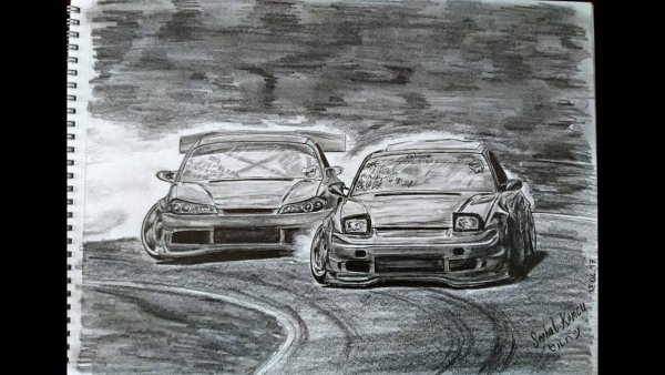 Малина в дрифте карандашом