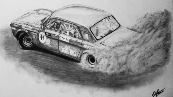 Нарисовать машину в дрифте