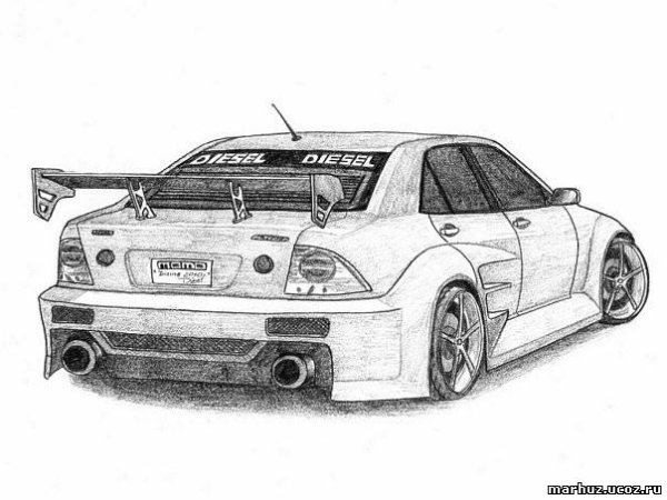 Тойота Альтеза карандашом
