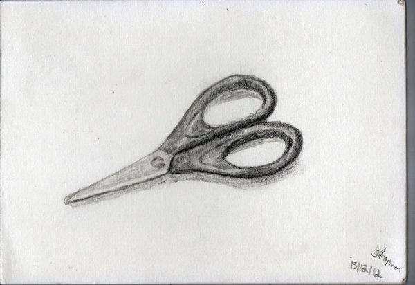 Ножницы нарисовать карандашом