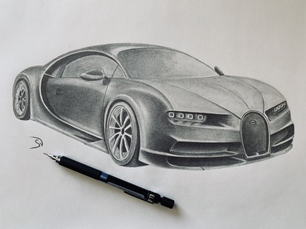 Нарисовать Бугатти Шерон