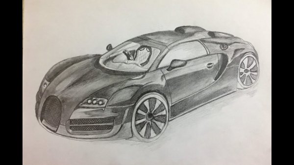 Бугатти Шерон карандашом
