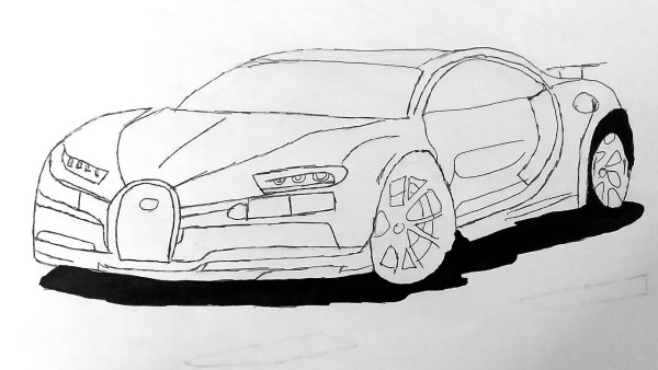 Бугатти ЧИРОН карандашом