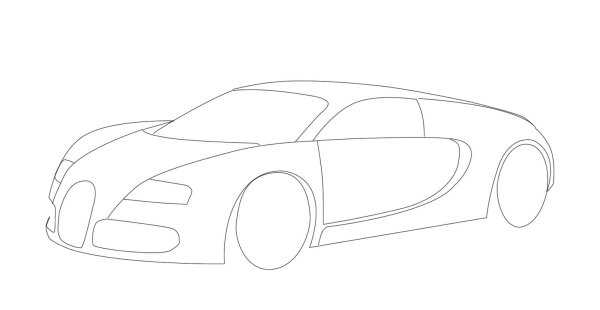 Бугатти Вейрон нарисовать карандашом