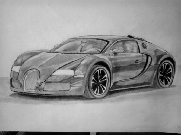 Бугатти Вейрон рисунок карандашом