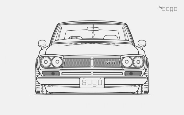 Nissan Skyline 2000gt-r карандашом