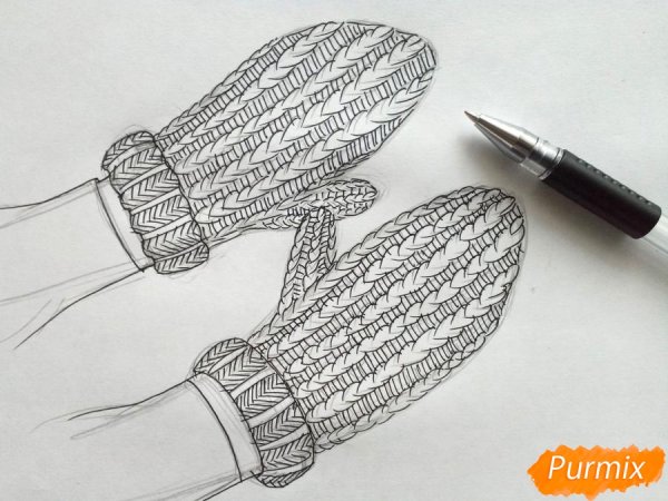 Варежки карандашом