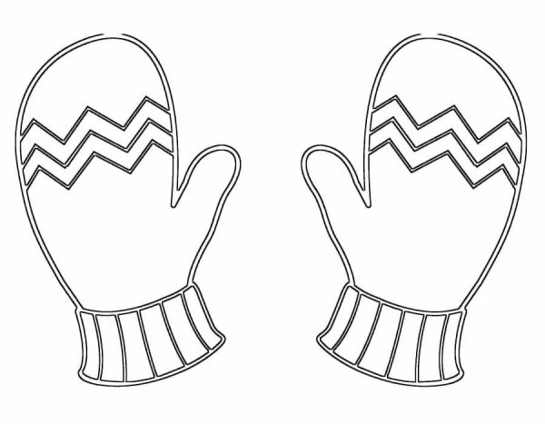 Варежки раскраска