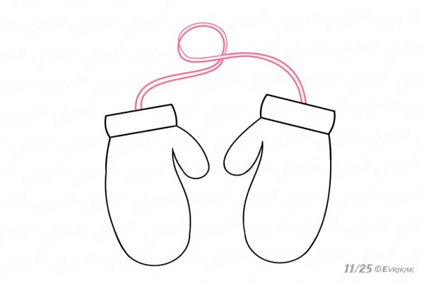 Варежки раскраска