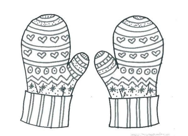 Варежки раскраска
