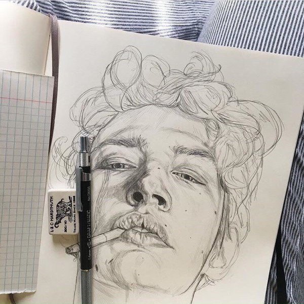 Скетчи карандашом Эстетика