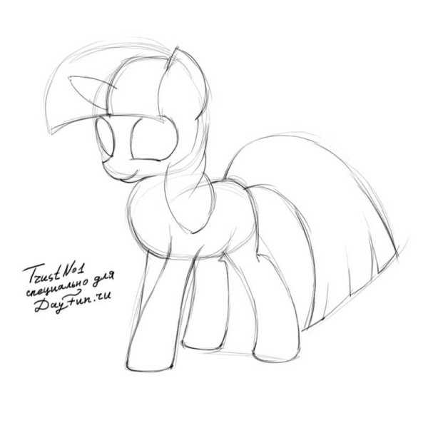 Рисунки для срисовки пони