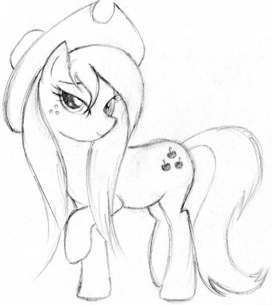 Поэтапное рисование пони карандашом