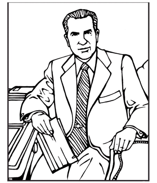 Ричард Никсон портрет карандашом