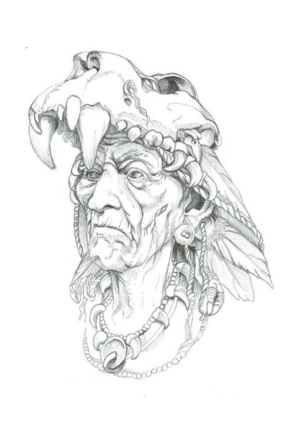 Трафарет индейца