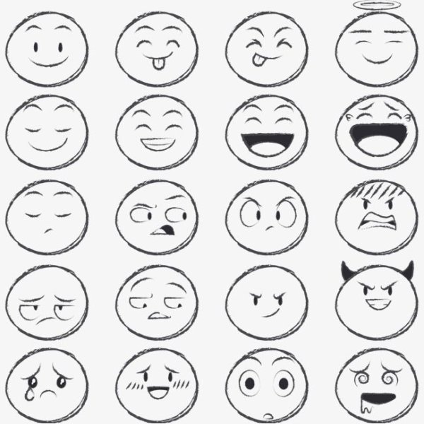 Смайлики эмоции раскраска