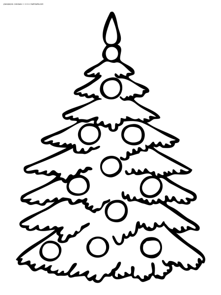 Ель раскраска