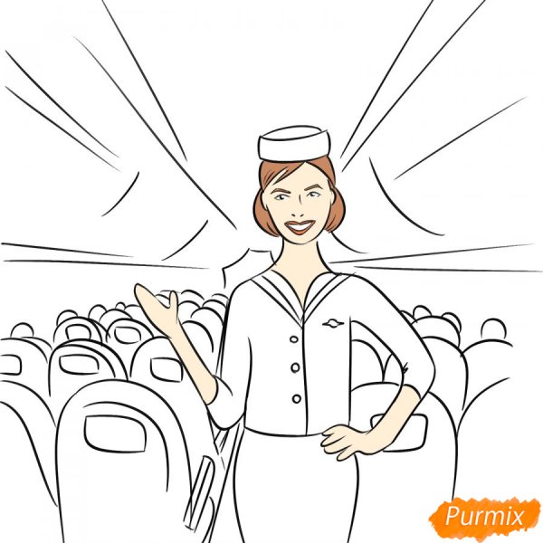 Стюардесса раскраска