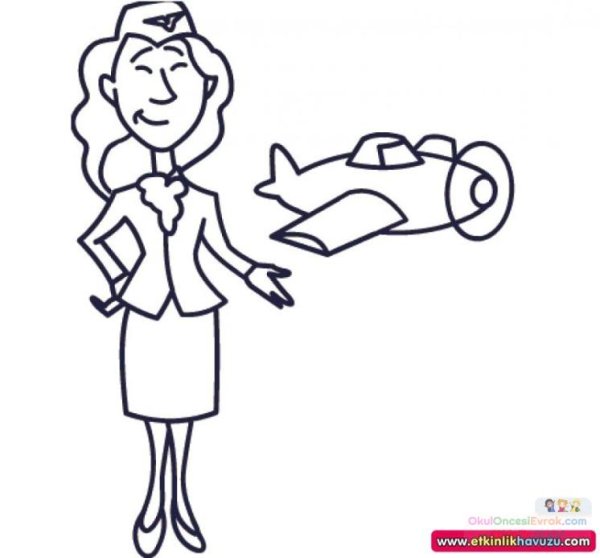 Стюардесса раскраска для детей