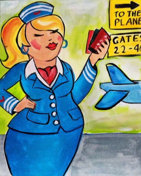 Стюардесса раскраска профессии для детей