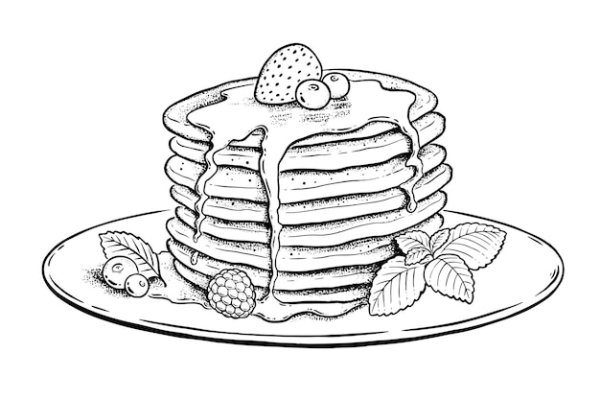 Блины рисунок карандашом