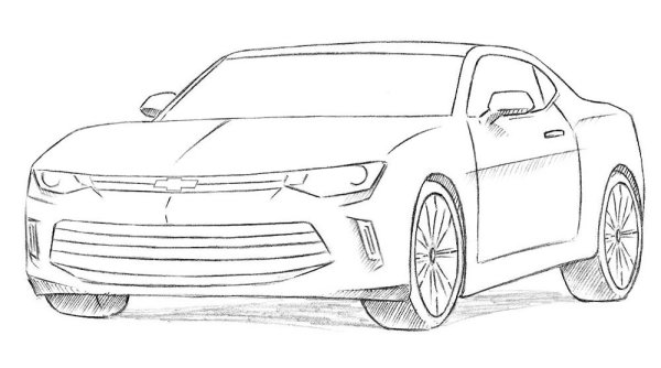 Шевроле Камаро рисунок карандашом