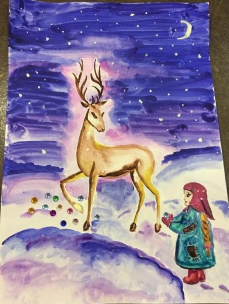 Рисунок по сказке серебряное копытце