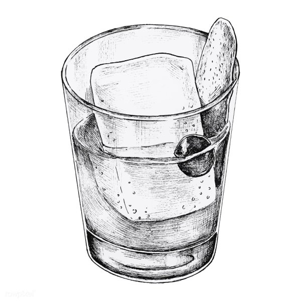 Коктейль рисунок карандашом