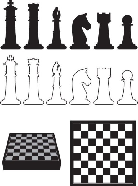 Шахматные фигуры раскраска