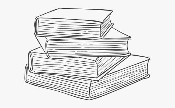 Стопка книг карандашом