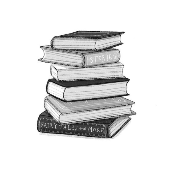 Стопка книг карандашом