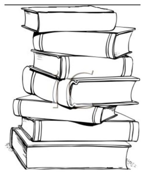 Стопка книг раскраска