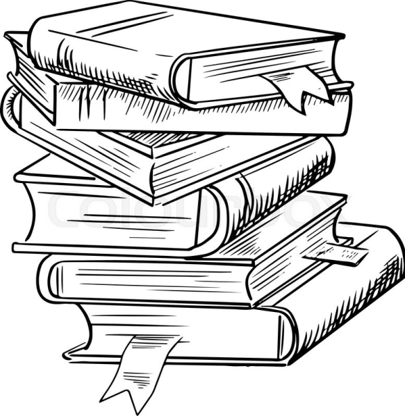 Стопка книг раскраска