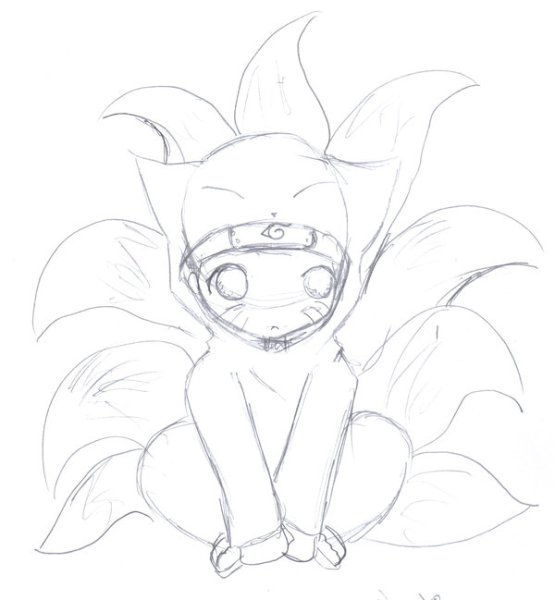 Раскраска Наруто девятихвостый Лис