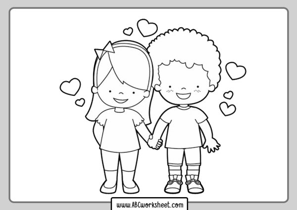 Любовь раскраска для детей