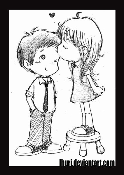 Картинки для срисовки мальчик и девочка