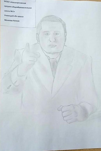 Портрет Жириновского карандашом