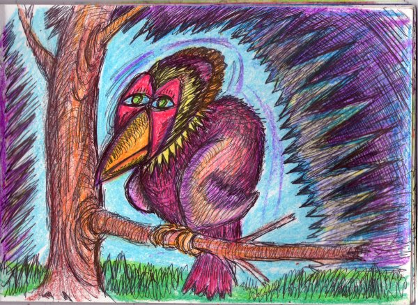 Рисование кот восковыми карандашами