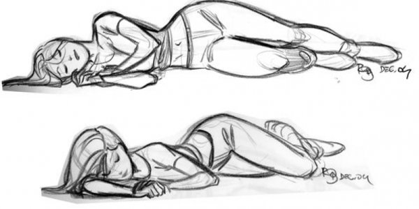 Поза лежащего человека