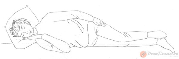 Лежачий человек рисовать