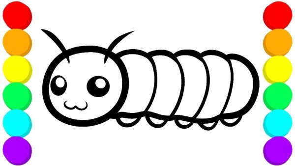 Гусеница раскраска