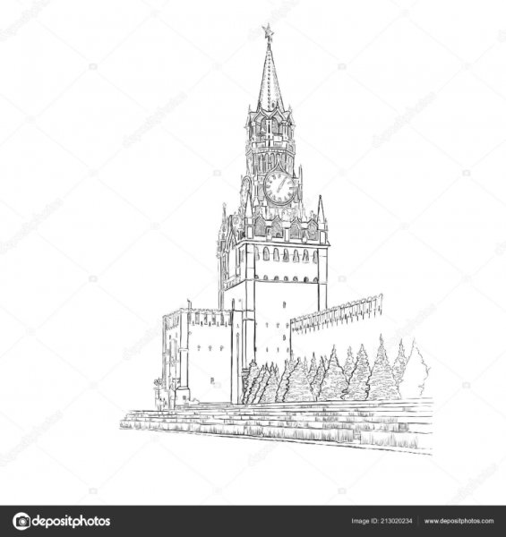 Кремль Москва раскраска