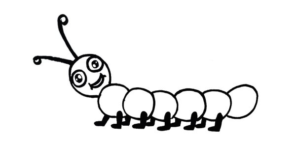 Гусеница рисунок для детей карандашом