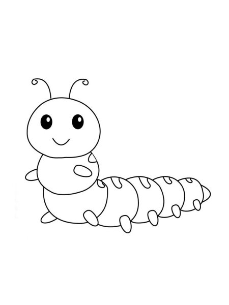 Гусеница раскраска для детей