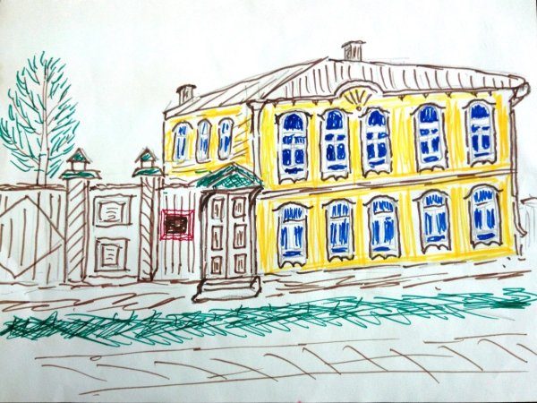 ЖД вокзал Красноярск рисунок