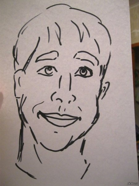 Мужчина карандашом