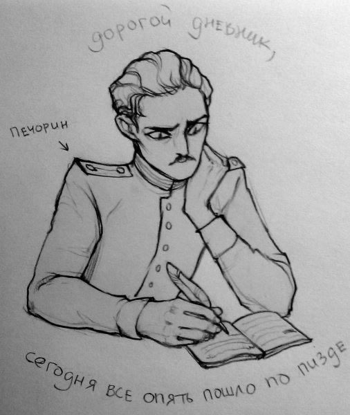 Лермонтов карандашный портрет